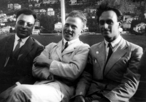 Wolfgang's gang: from left to right, Wolfgang Pauli, Werner Heisenberg and Enrico Fermi. These three fellows pioneered quantum mechanics.