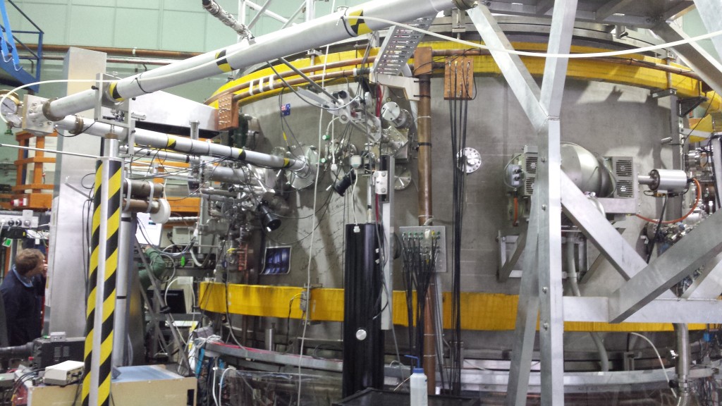 The H1-NF stellerator here at ANU - a small experimental fusion reactor. Instabilities of plasma confined within such devices are a pain in the neck, and we can only diagnose the problems if we know exactly what's going on inside.